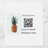 Einfache Ananas-Obstnahrung q oder Code Business D Weinetikett (Einzelnes Label)