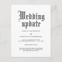 Einfache Änderung bei gotischen Hochzeiten Ankündigungspostkarte