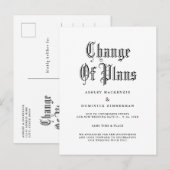 Einfache Änderung bei gotischen Hochzeiten Ankündigungspostkarte (Vorne/Hinten)