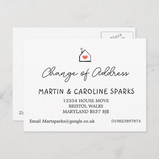 Einfache Änderung des Adresssymbols Ankündigungspostkarte (Vorne/Hinten)