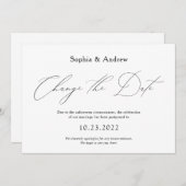 Einfache Änderung des Datums Hochzeit verschoben Einladung (Vorne/Hinten)