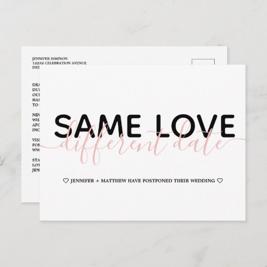 Einfache Änderung des Fotos für die Hochzeitsstipo Ankündigungspostkarte (Vorne/Hinten)