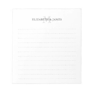 Einfache anfängliche Monogramm-Doppelnamen gepunkt Notizblock