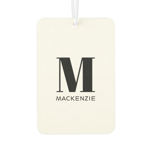 Einfache Anfangsbezeichnung für Monogramm Autolufterfrischer (Rückseite)
