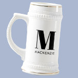 Einfache Anfangsbezeichnung für Monogramm Bierglas<br><div class="desc">Moderne Typografie minimalistisch monogramm Initialname Design,  die geändert werden können,  um personalisieren.</div>