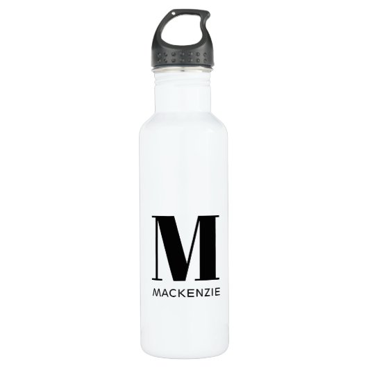 Einfache Anfangsbezeichnung für Monogramm Edelstahlflasche (Vorderseite)