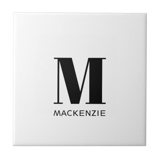 Einfache Anfangsbezeichnung für Monogramm Fliese (Vorderseite)