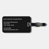 Einfache Anfangsbezeichnung für Monogramm Gepäckanhänger (Rückseite horizontal)