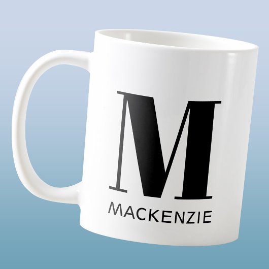 Einfache Anfangsbezeichnung für Monogramm Kaffeetasse