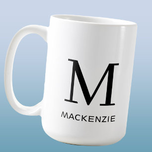 Einfache Anfangsbezeichnung für Monogramm Kaffeetasse