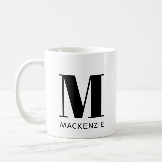 Einfache Anfangsbezeichnung für Monogramm Kaffeetasse (Links)