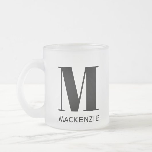 Einfache Anfangsbezeichnung für Monogramm Mattglastasse (Links)