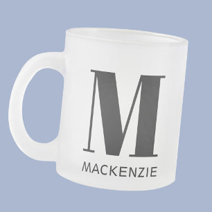 Einfache Anfangsbezeichnung für Monogramm Mattglastasse