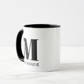 Einfache Anfangsbezeichnung für Monogramm Tasse (Vorderseite Links)