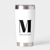 Einfache Anfangsbezeichnung für Monogramm Thermobecher (Rückseite)