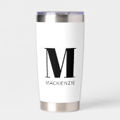 Einfache Anfangsbezeichnung für Monogramm Thermobecher (Vorderseite)