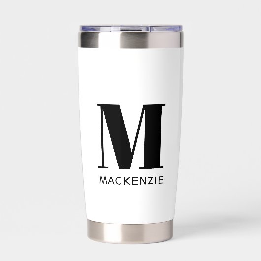 Einfache Anfangsbezeichnung für Monogramm Thermobecher (Vorderseite)