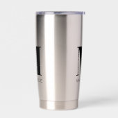 Einfache Anfangsbezeichnung für Monogramm Thermobecher (Links)