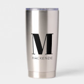 Einfache Anfangsbezeichnung für Monogramm Thermobecher (Rückseite)