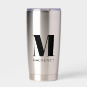 Einfache Anfangsbezeichnung für Monogramm Thermobecher (Vorderseite)