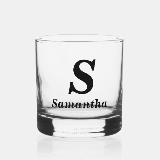Einfache Anfangsbezeichnung für Monogramm Whiskyglas (Vorderseite)