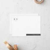 Einfache Anfangsbezeichnung Personalisiert Mitteilungskarte (Vorderseite/Rückseite Beispiel)