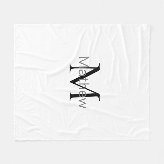 Einfache Anfangsbuchstabe Monogramm fügen Sie Ihre Fleecedecke (Vorderseite (Horizontal))