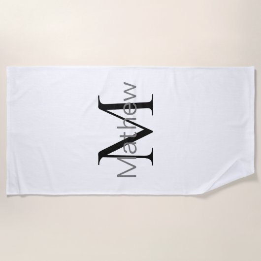 Einfache Anfangsbuchstabe Monogramm fügen Sie Ihre Strandtuch (Vorderseite)