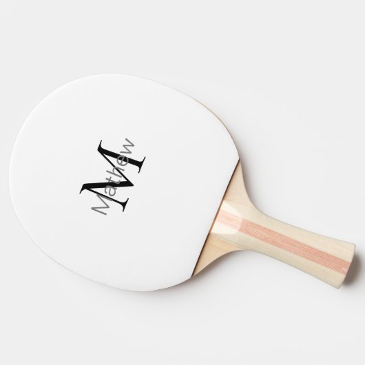 Einfache Anfangsbuchstabe Monogramm fügen Sie Ihre Tischtennis Schläger (Seitenansicht)