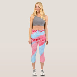 Einfache Anfangsbuchstabe Monogramm tragen Sie Ihr Capri Leggings