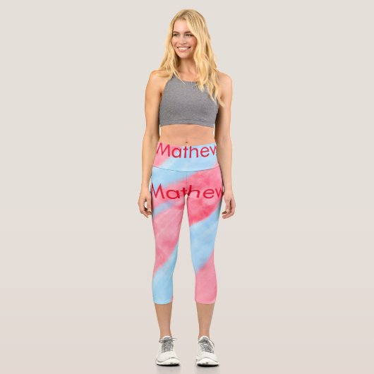 Einfache Anfangsbuchstabe Monogramm tragen Sie Ihr Capri Leggings (Vorderseite)