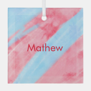 Einfache Anfangsbuchstabe Monogramm tragen Sie Ihr Ornament Aus Glas