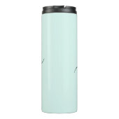 Einfache Anfangsbuchstaben | Aqua und Schwarz Thermosbecher (Rückseite)