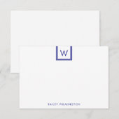 Einfache Anfangsbuchstaben in Box Deep Blue Schrei Mitteilungskarte (Vorne/Hinten)