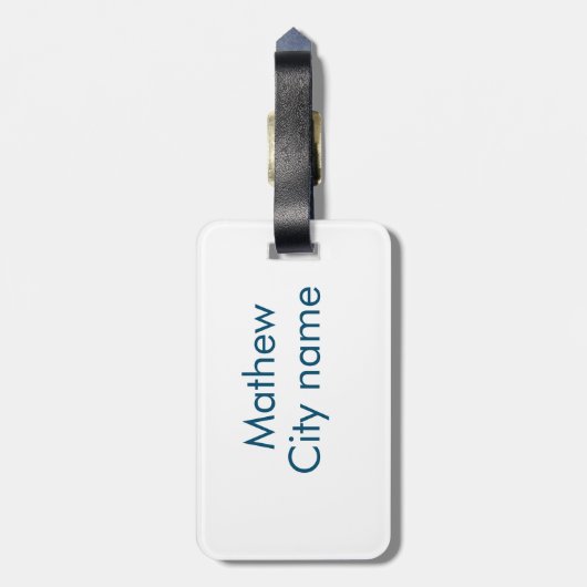 Einfache Anfangsbuchstaben Monogramm fügen Sie Ihr Gepäckanhänger (Rückseite vertikal)