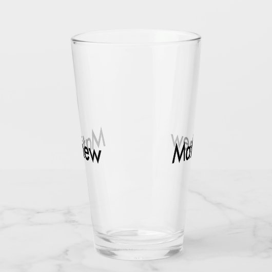 Einfache Anfangsbuchstaben Monogramm fügen Sie Ihr Glas (Links)