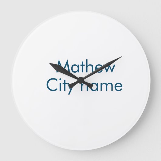 Einfache Anfangsbuchstaben Monogramm fügen Sie Ihr Große Wanduhr (Vorderseite)