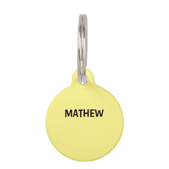 Einfache Anfangsbuchstaben Monogramm fügen Sie Ihr Haustiermarke (Vorderseite)