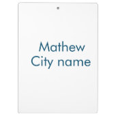 Einfache Anfangsbuchstaben Monogramm fügen Sie Ihr Klemmbrett (Rückseite)