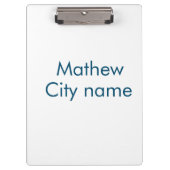 Einfache Anfangsbuchstaben Monogramm fügen Sie Ihr Klemmbrett (Vorderseite)