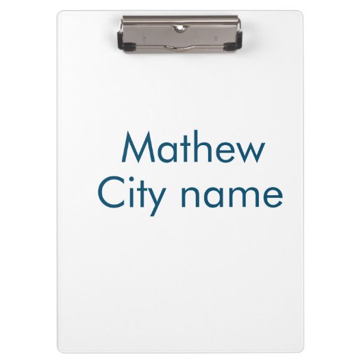 Einfache Anfangsbuchstaben Monogramm fügen Sie Ihr Klemmbrett (Vorderseite)