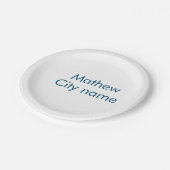 Einfache Anfangsbuchstaben Monogramm fügen Sie Ihr Pappteller (Schrägansicht)