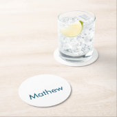 Einfache Anfangsbuchstaben Monogramm fügen Sie Ihr Runder Pappuntersetzer (Vor Ort)