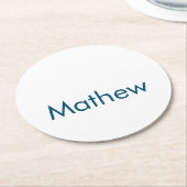 Einfache Anfangsbuchstaben Monogramm fügen Sie Ihr Runder Pappuntersetzer (Angewinkelt)