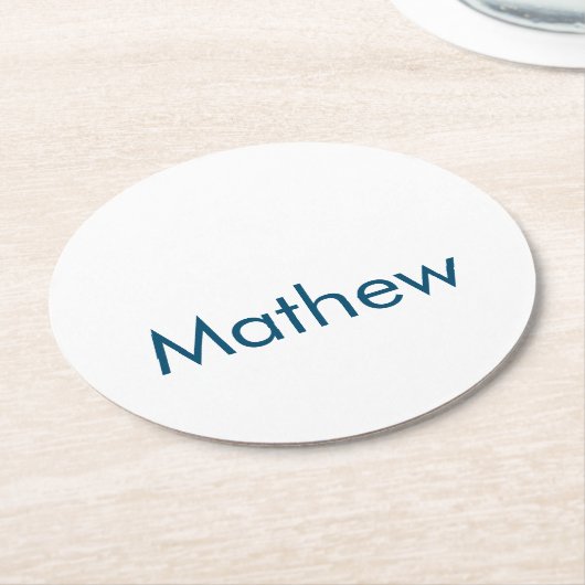 Einfache Anfangsbuchstaben Monogramm fügen Sie Ihr Runder Pappuntersetzer (Angewinkelt)