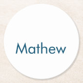 Einfache Anfangsbuchstaben Monogramm fügen Sie Ihr Runder Pappuntersetzer (Vorderseite)