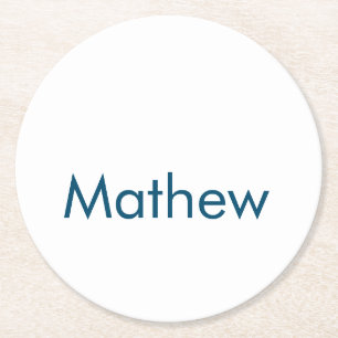 Einfache Anfangsbuchstaben Monogramm fügen Sie Ihr Runder Pappuntersetzer