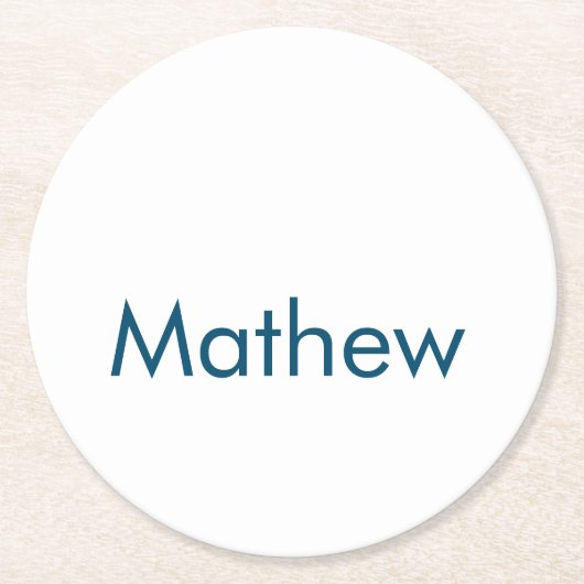 Einfache Anfangsbuchstaben Monogramm fügen Sie Ihr Runder Pappuntersetzer (Vorderseite)