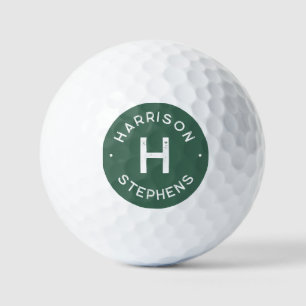 Einfache Anfangsbuchstaben und Name grüne Junggese Golfball