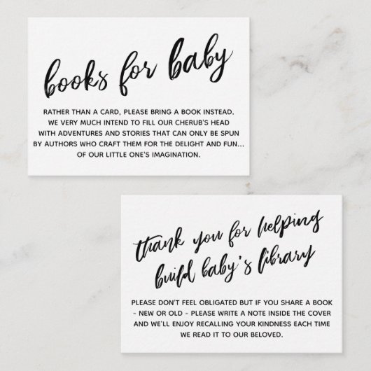 Einfache Anforderung eines modernen Handschriftenb Begleitkarte (Vorne/Hinten)